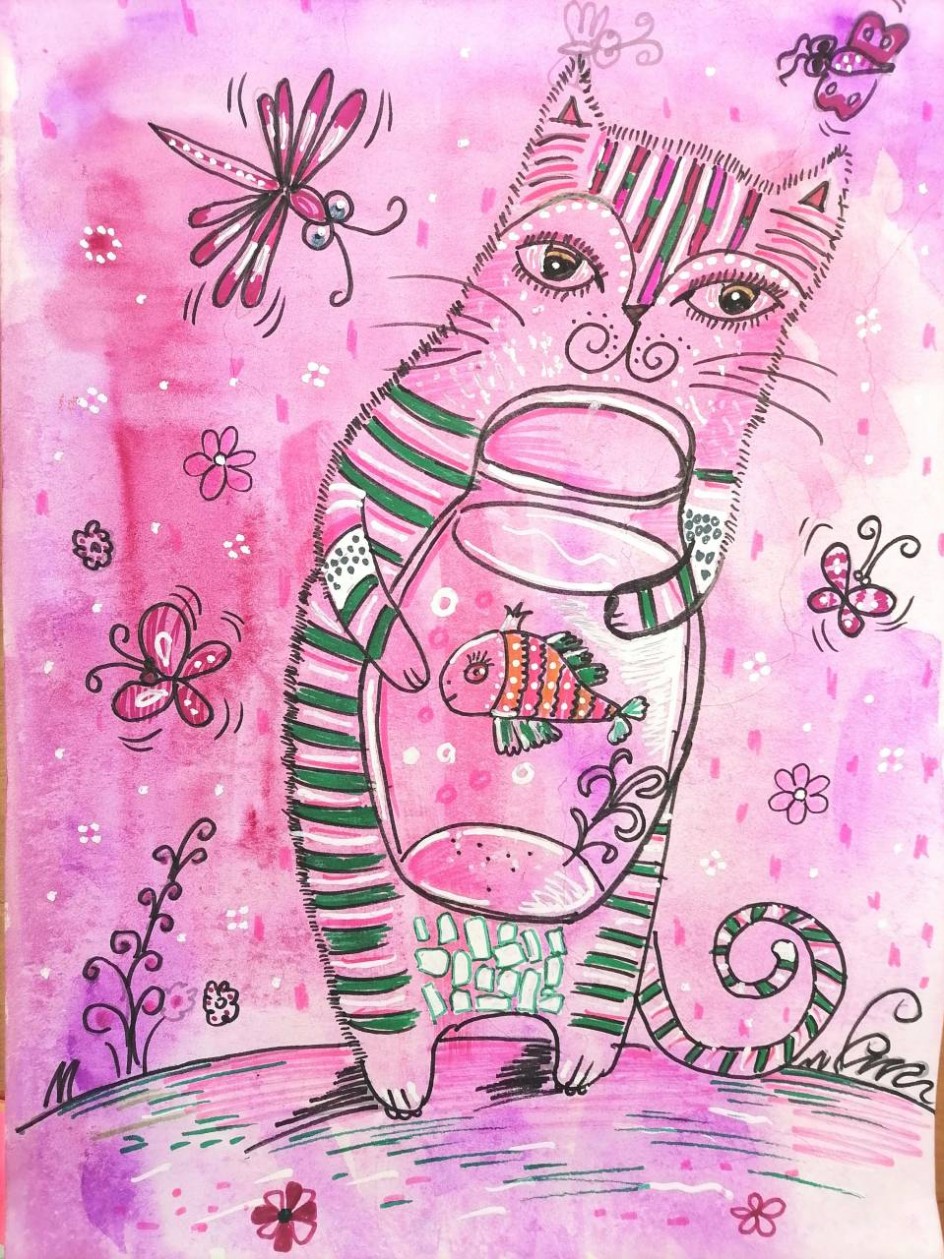 Кот с рыбкой
