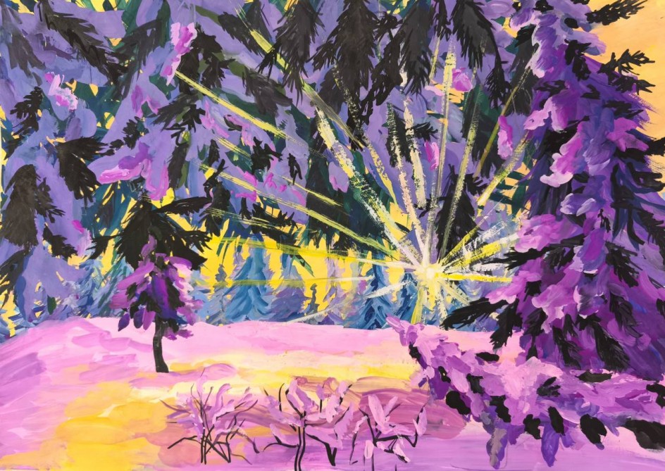 Яркий закат