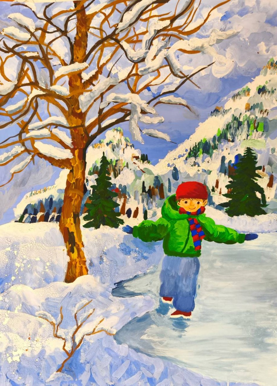 На скользком льду