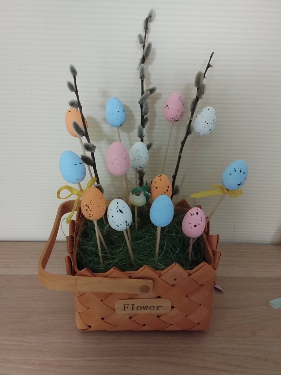 Корзиночка с пасхальными яичками