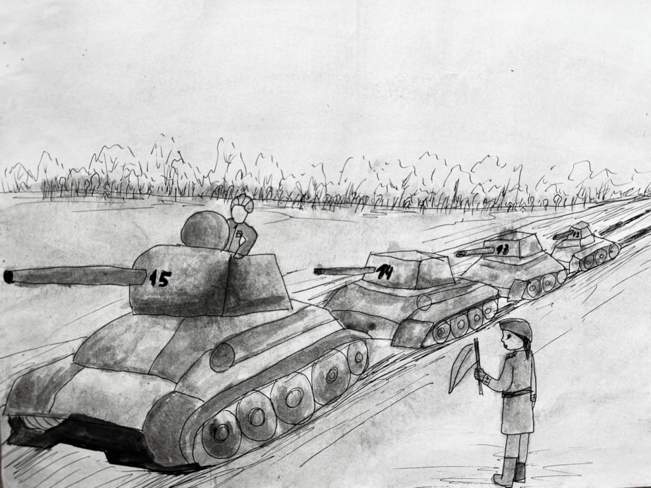 Танковая колонна РККА, построенные на народные средства