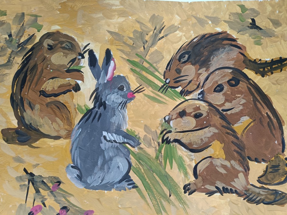 Заяц в гостях у бобров.