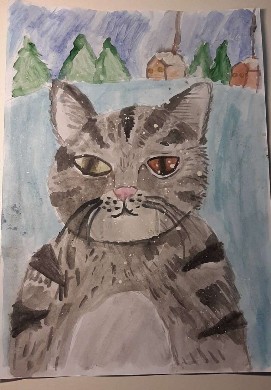 Зимний котик