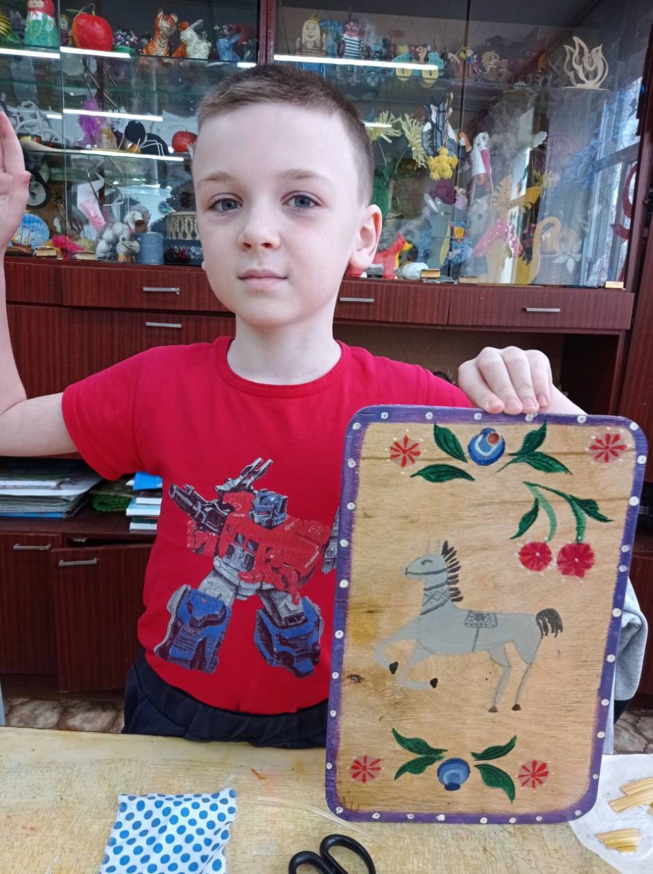 Разделочная доска "Городецкий конь"