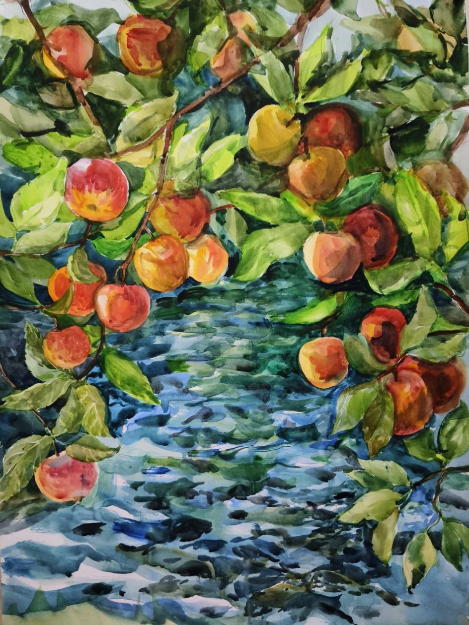 Форель и яблоки