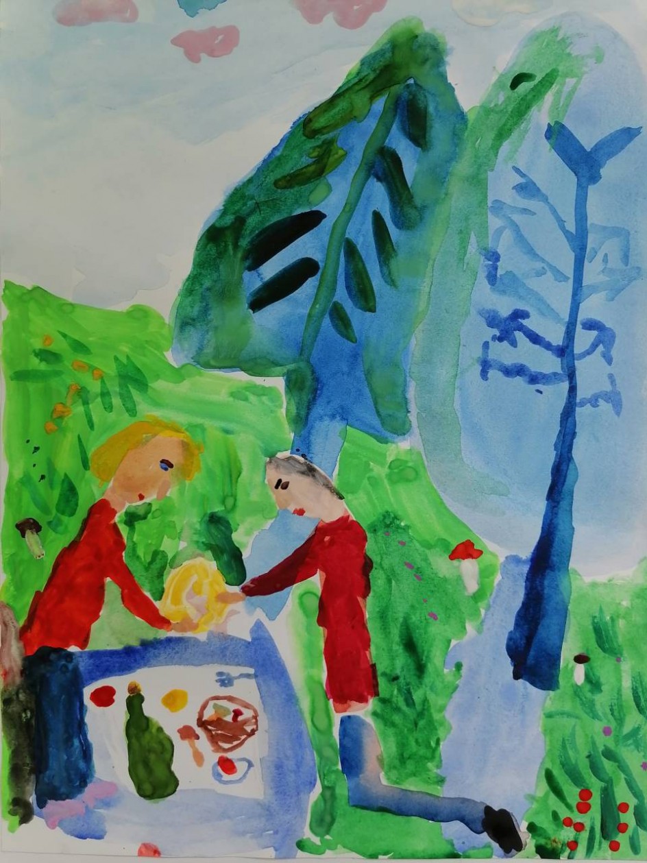 Пикник в лесу.