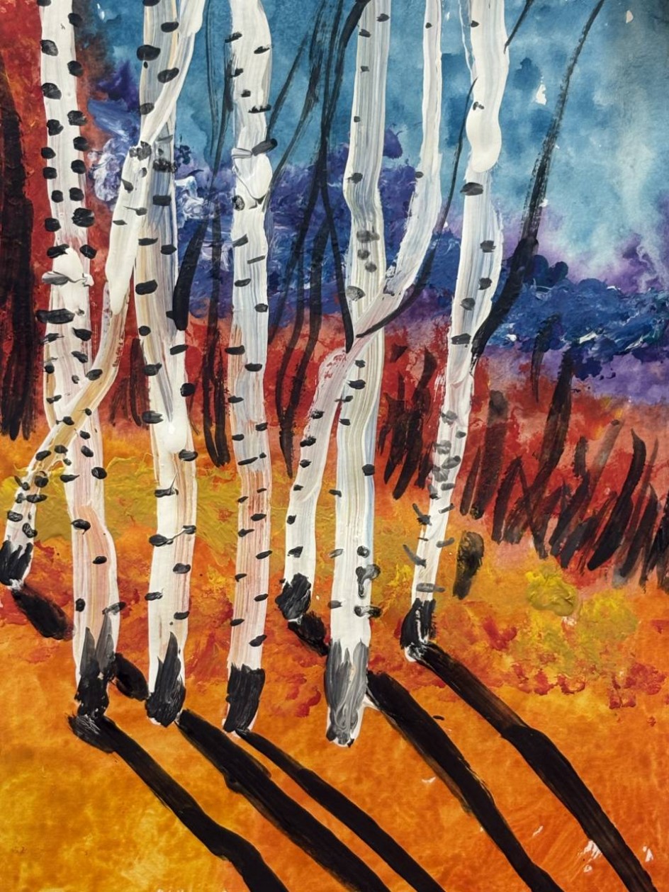 Осенний пейзаж березового леса