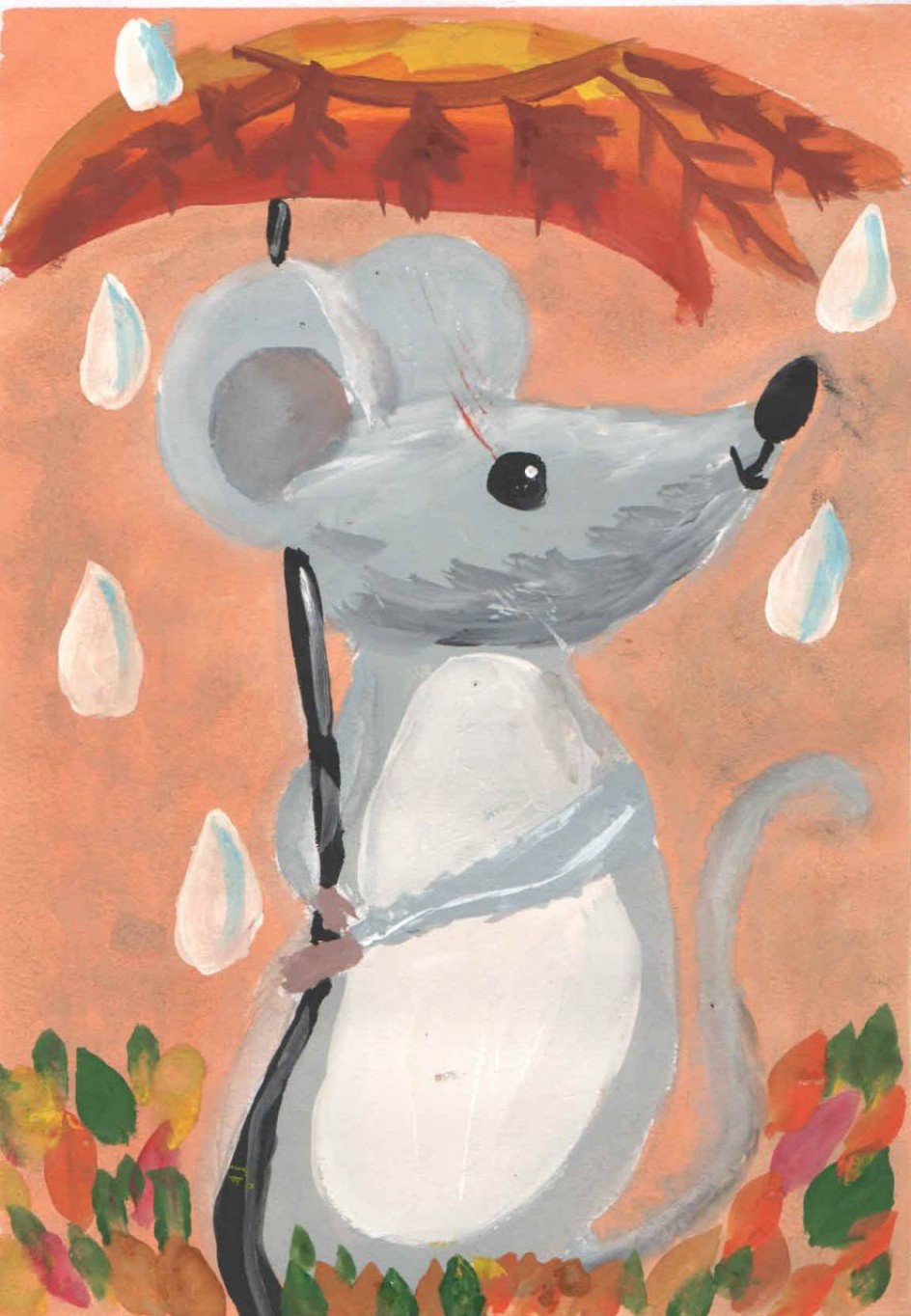 Мышонок под зонтиком