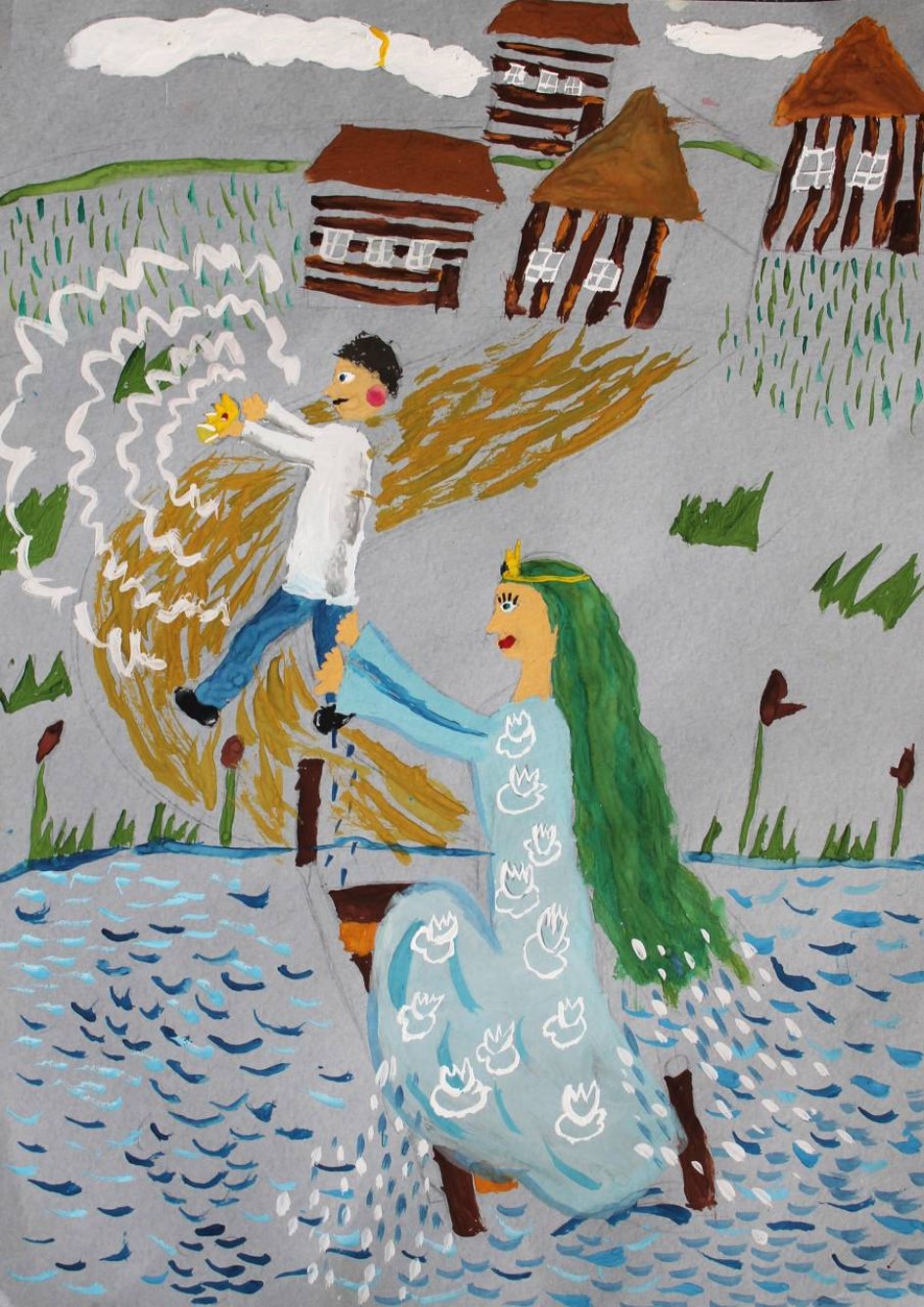 Гребень я схватил его мгновенно и в деревню побежал.