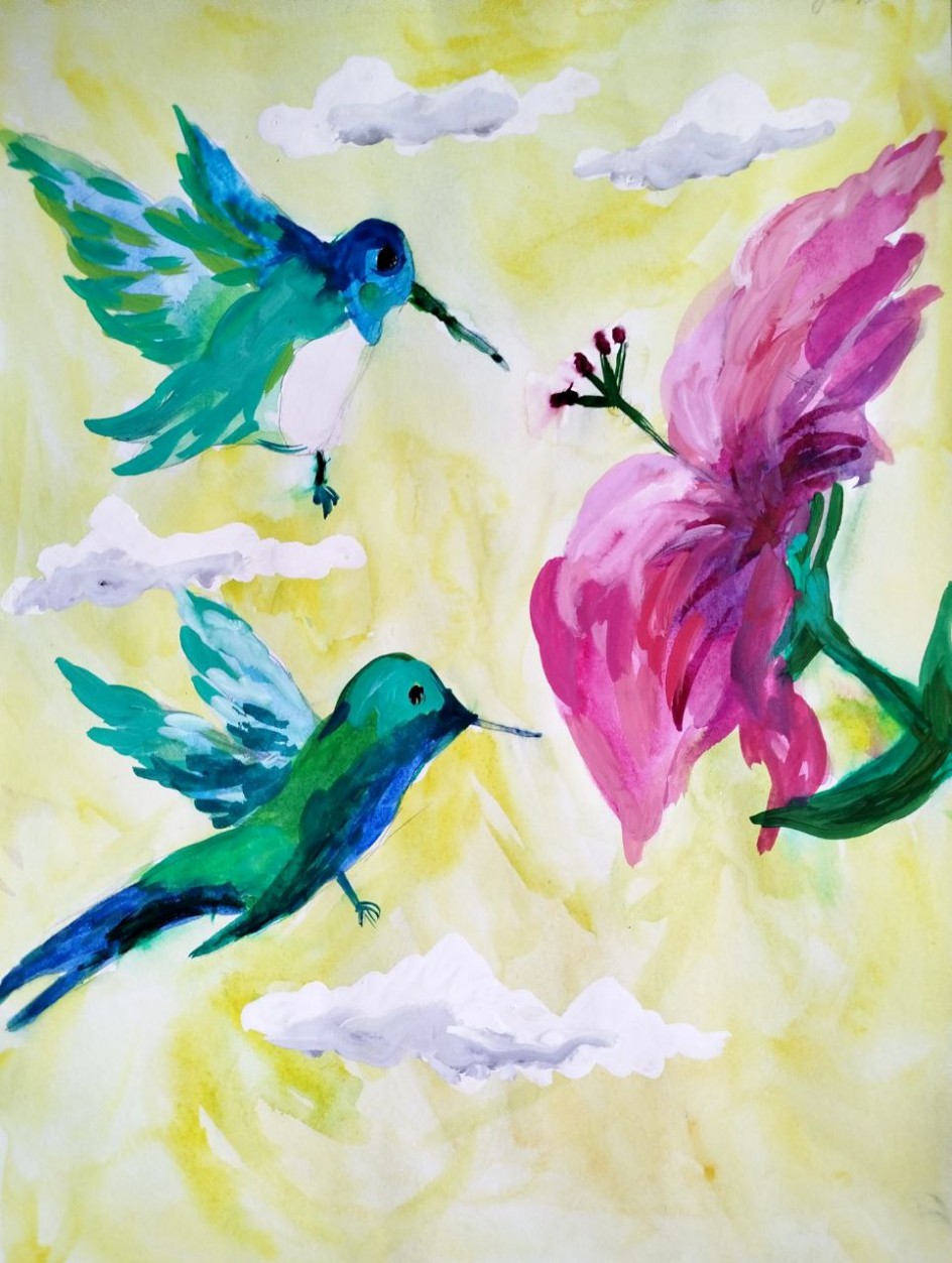 "Птицы на солнечном фоне"