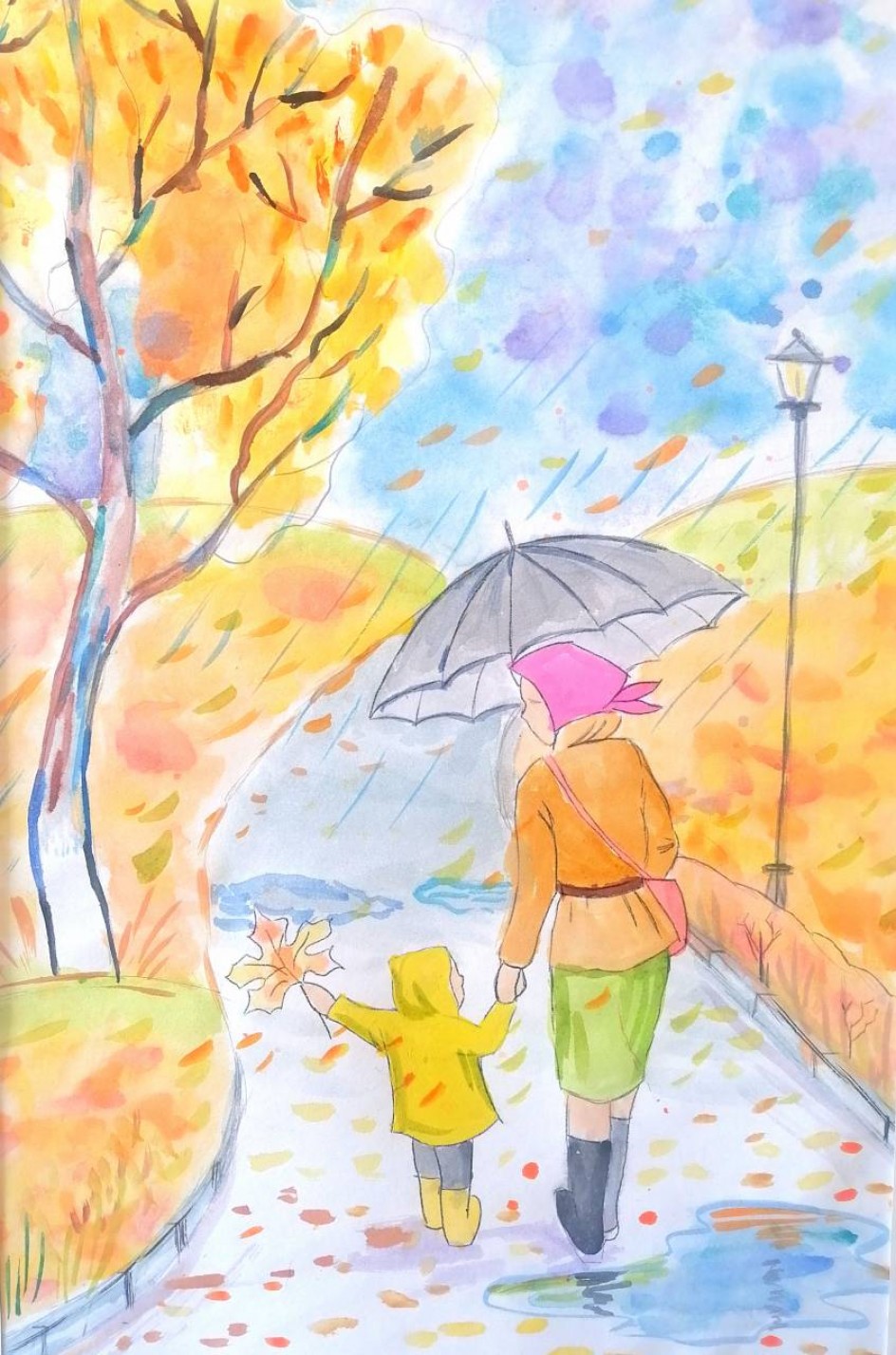 Под осенним дождём