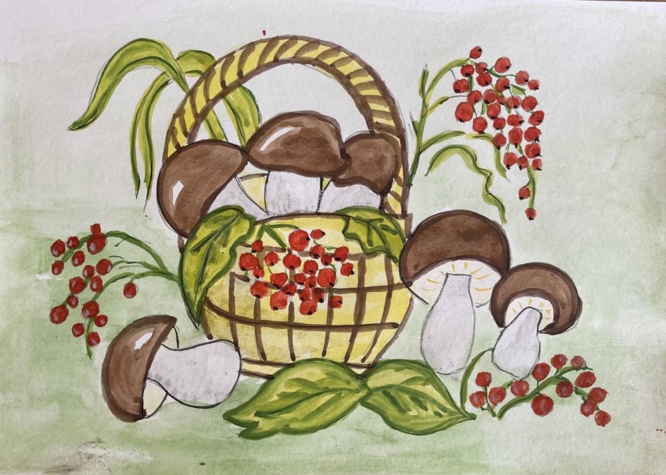 Лукошко с грибами