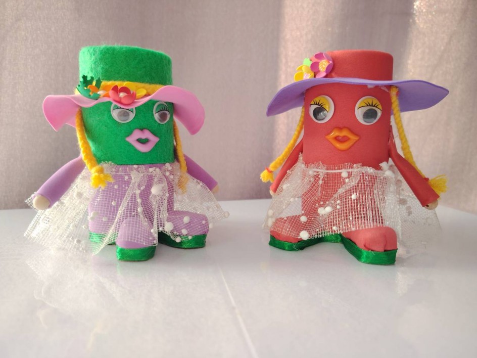 Мастер – класс органайзер для канцелярских принадлежностей из втулки. «Девочка в шляпке»