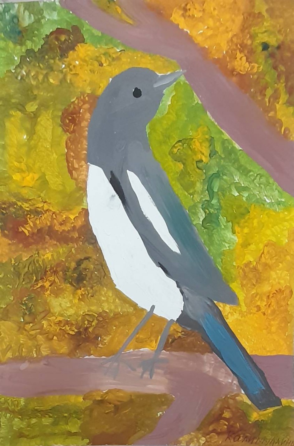 Длиннохвоста, белобока говорливая сорока