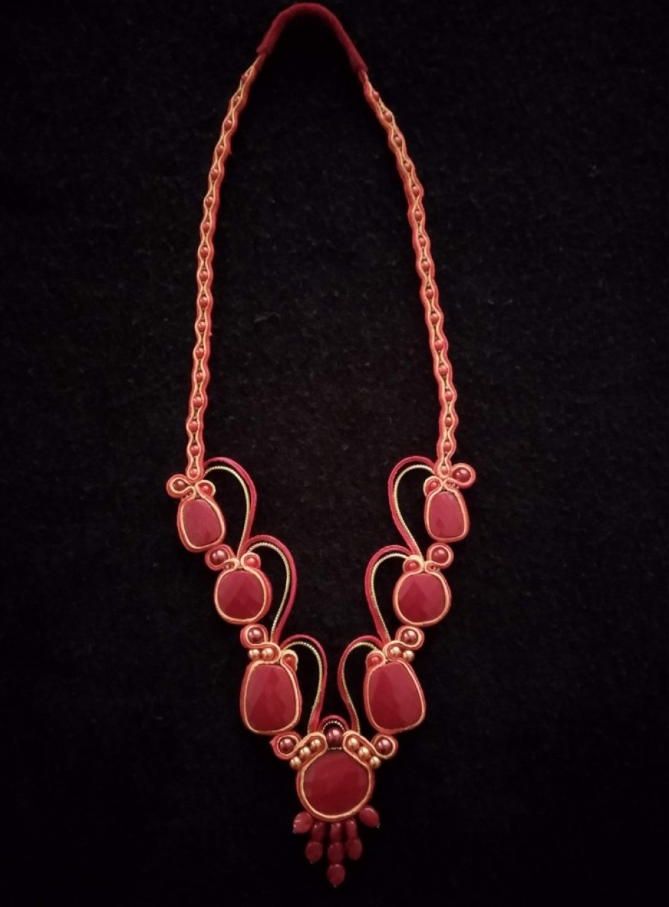 "Ожерелье  "Лана" в технике "сутажная вышивка"