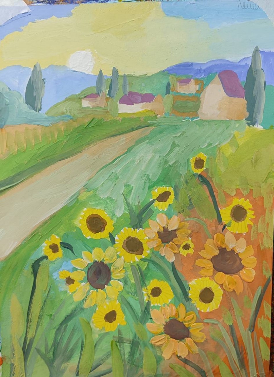 Подсолнухи у дороги