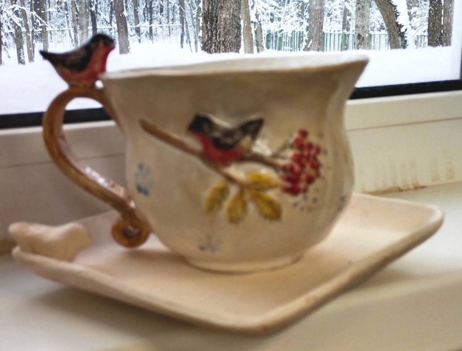 "Зимние птички" чайная пара