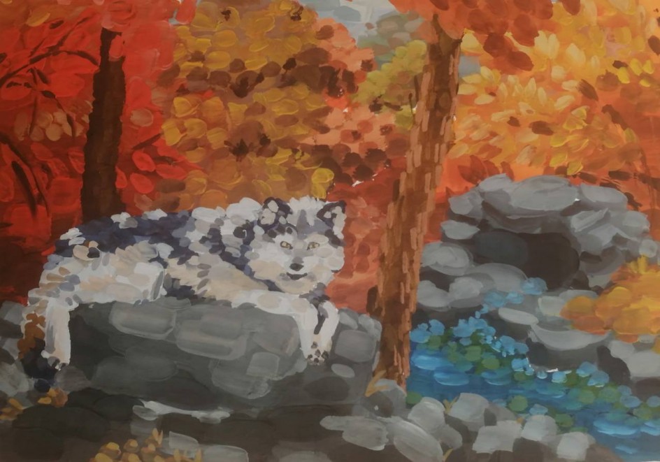 Волк в лесу