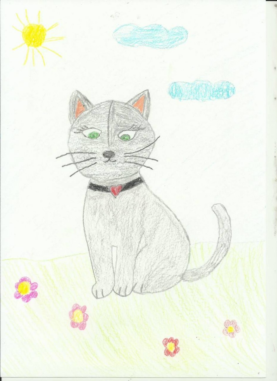 Серая кошка