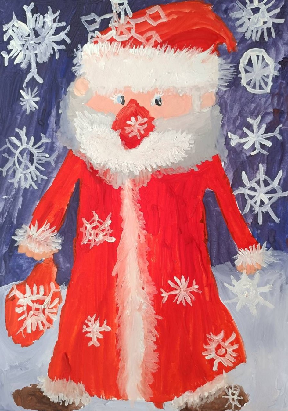 "Дед Мороз, борода сосулькой красный нос"