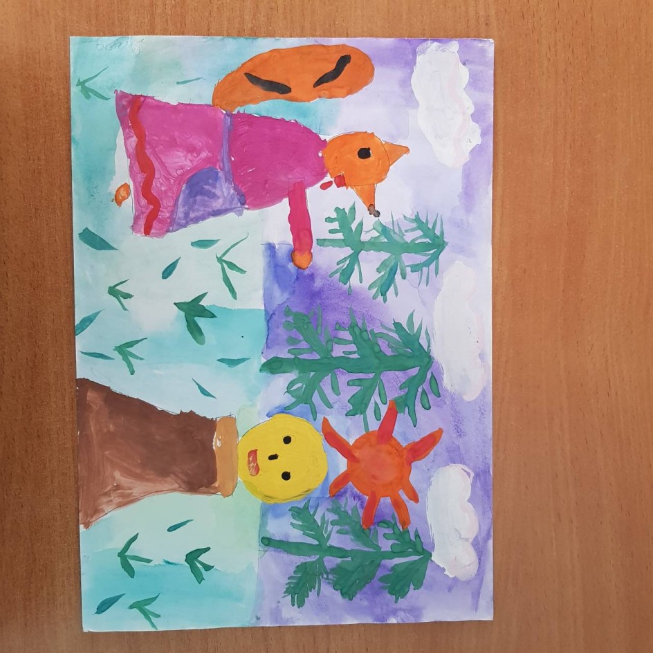 Иллюстрация к сказки "Колобок"