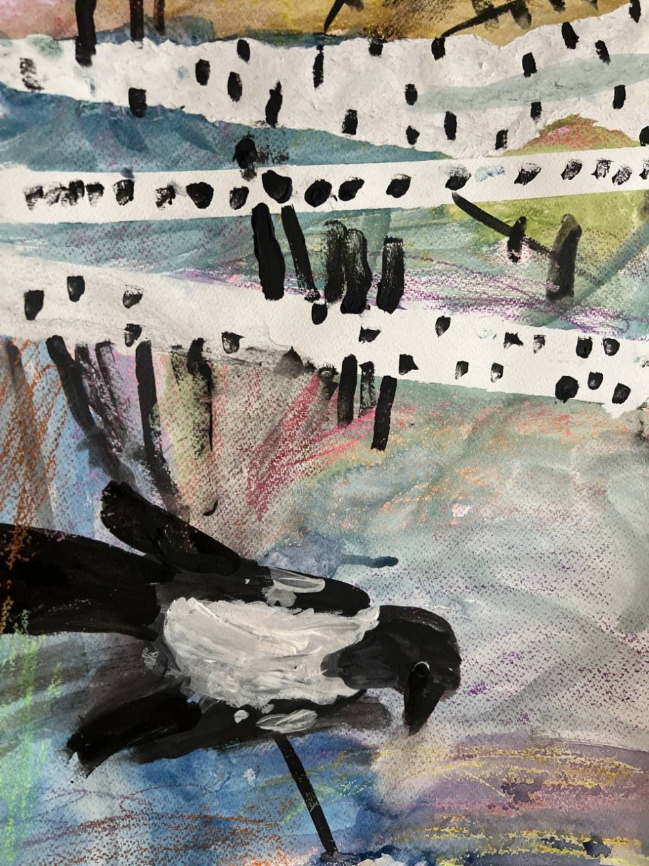 Сорока на ветке