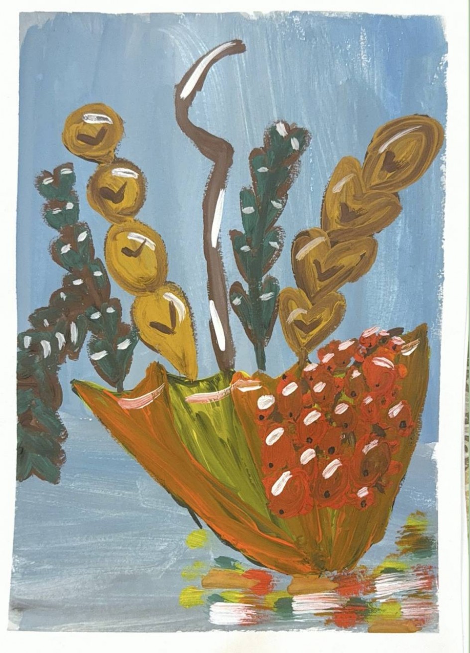 Осенний букет в зонтике