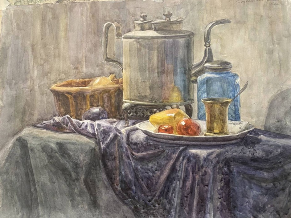 натюрморт на фиолетовом фоне