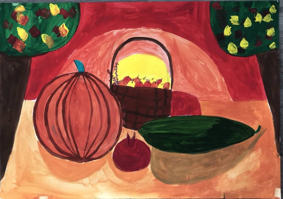 Натюрморт на фоне заката