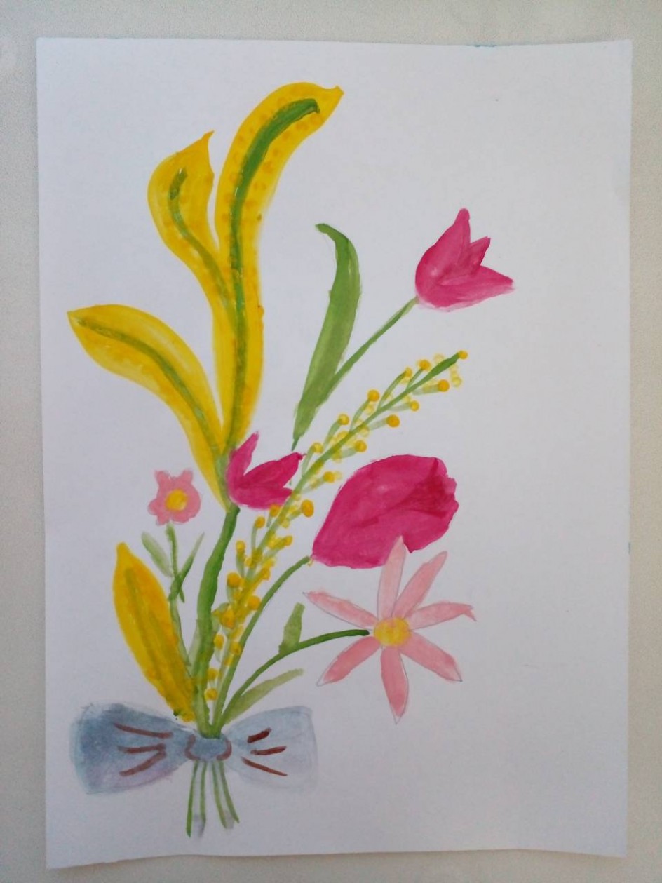 Маме цветочки от милой дочки.