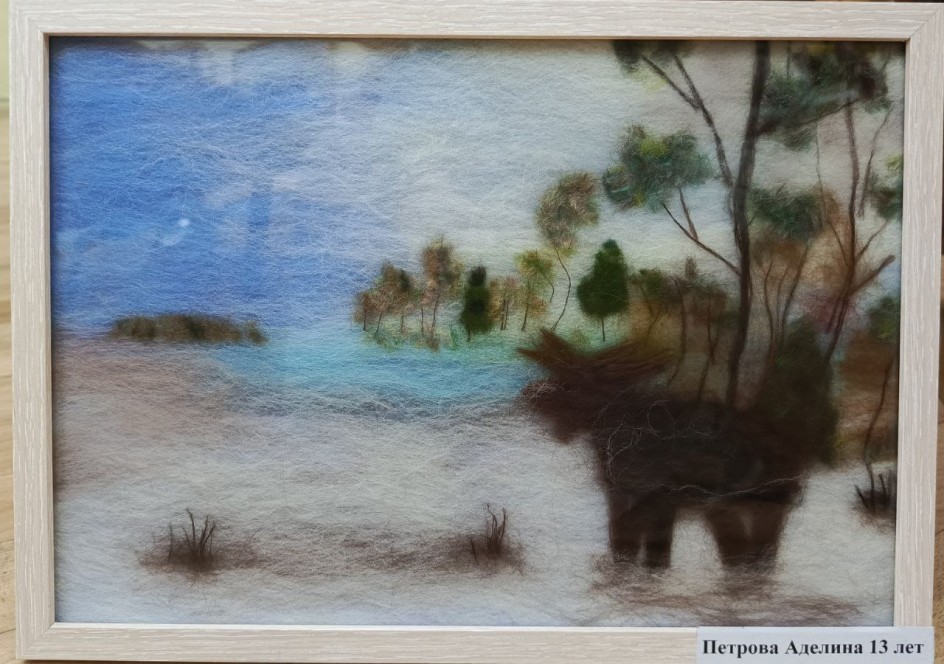 Встреча лося с первым снегом