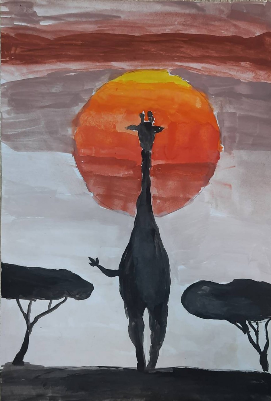 " Жираф и закат"