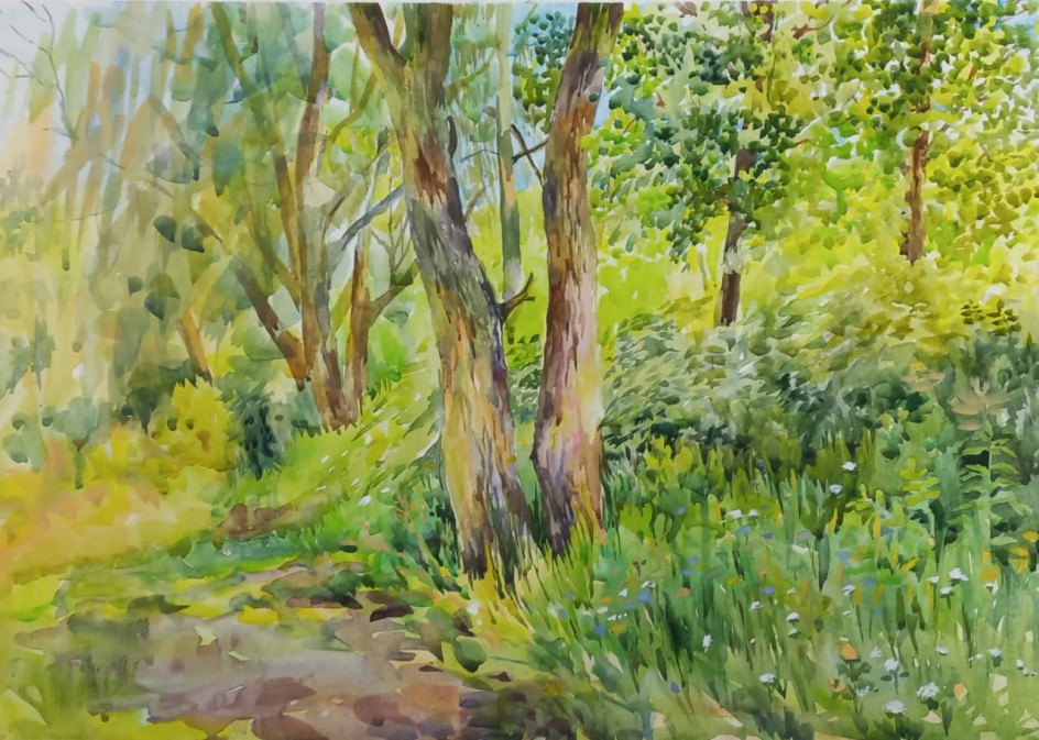 Этюд "У деревни Дудкино". Из серии "Город на горе".