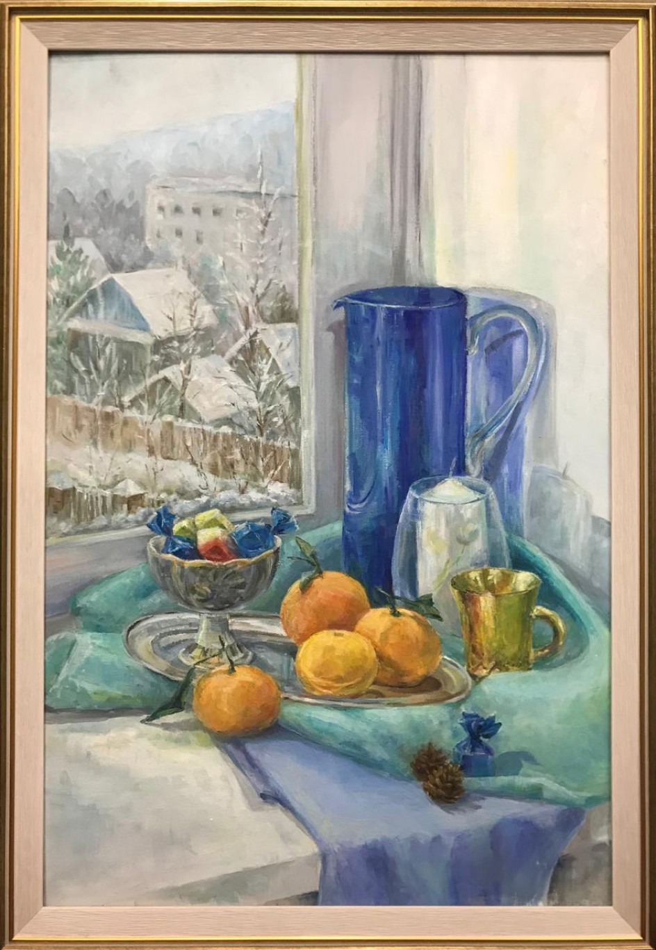 «Новогодние угощение», холст на картоне, масло 40 х 60