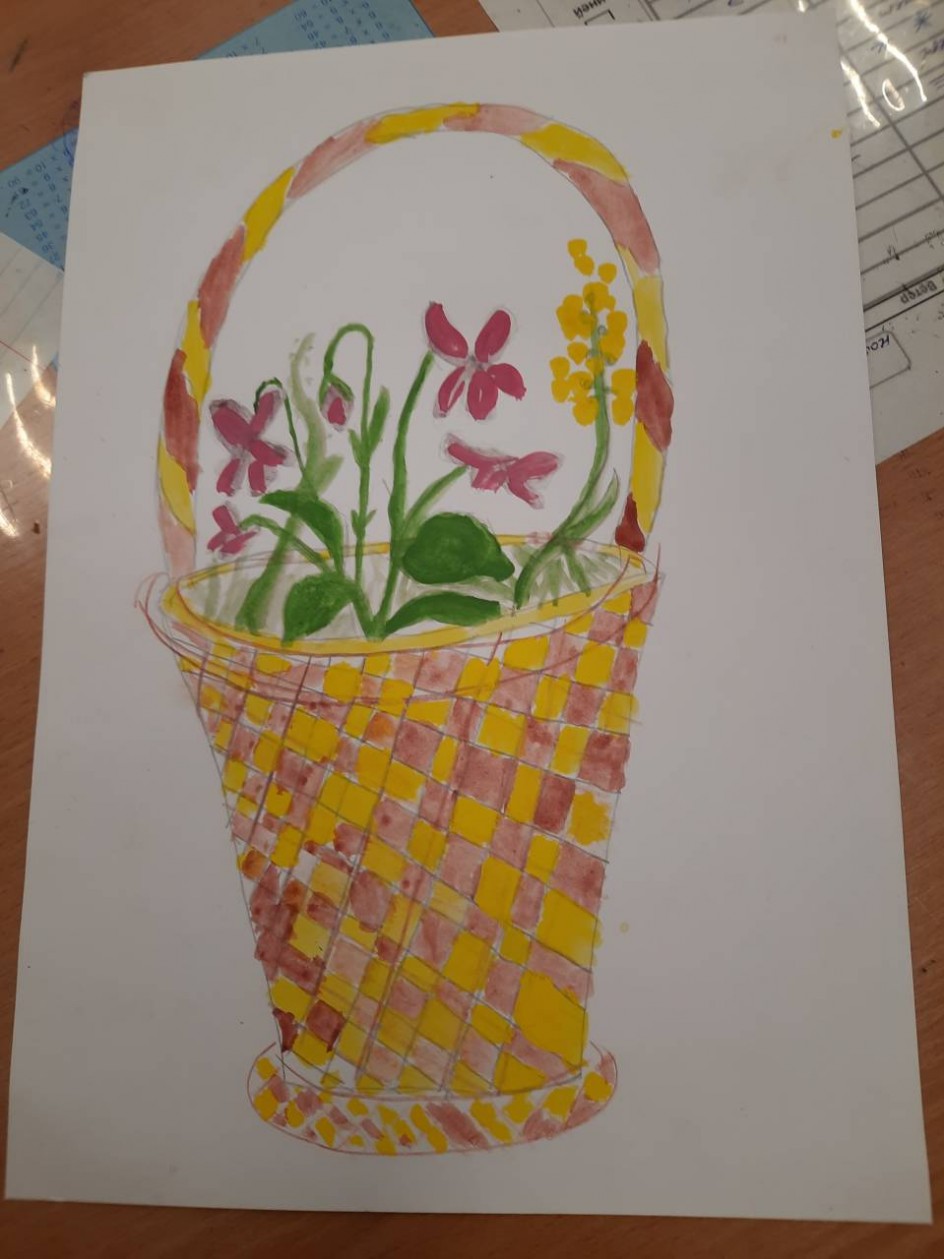 Корзина цветов для мамы