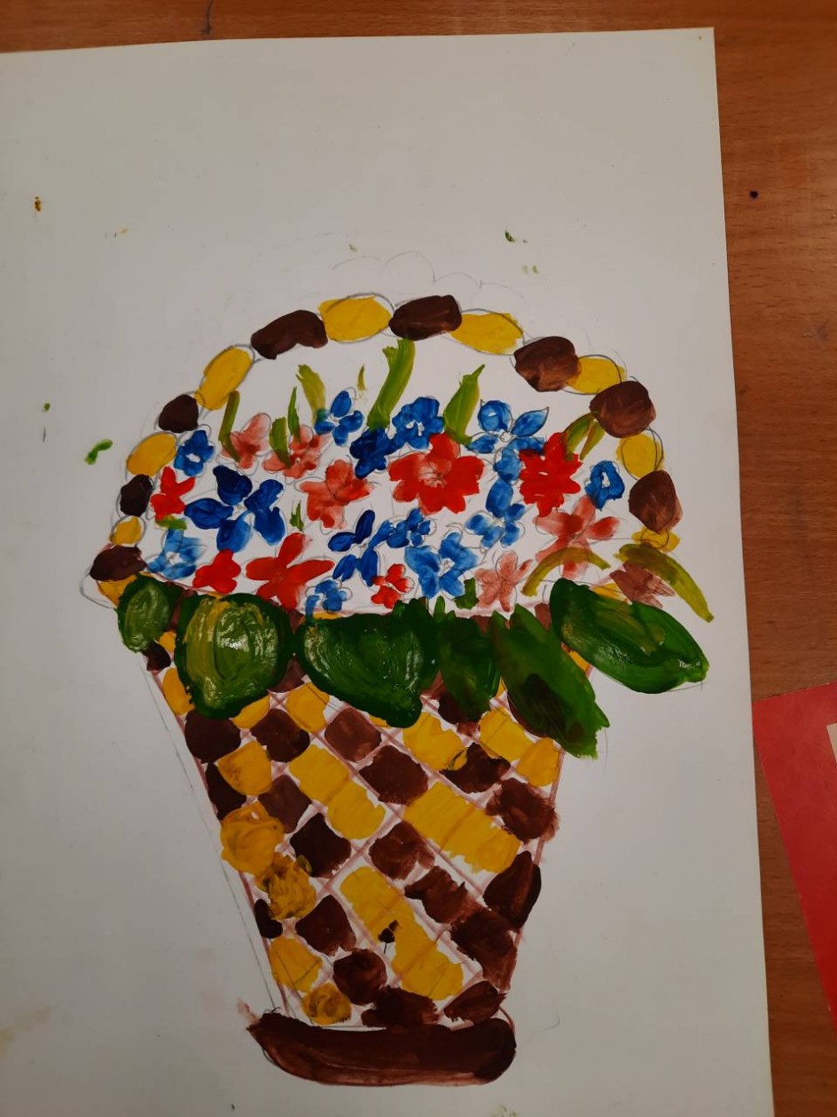 Корзина цветов для мамы