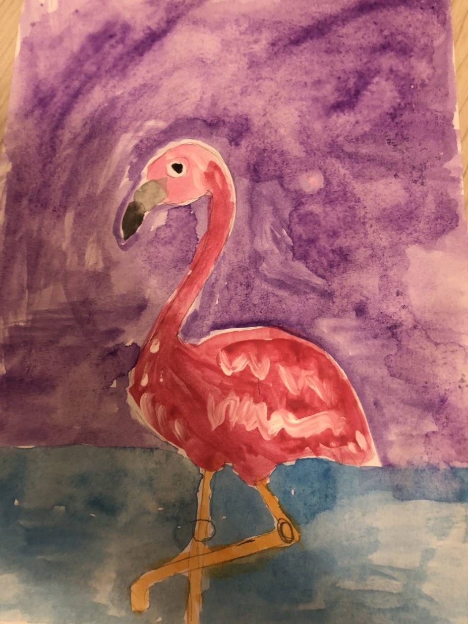 Фламинго на закате