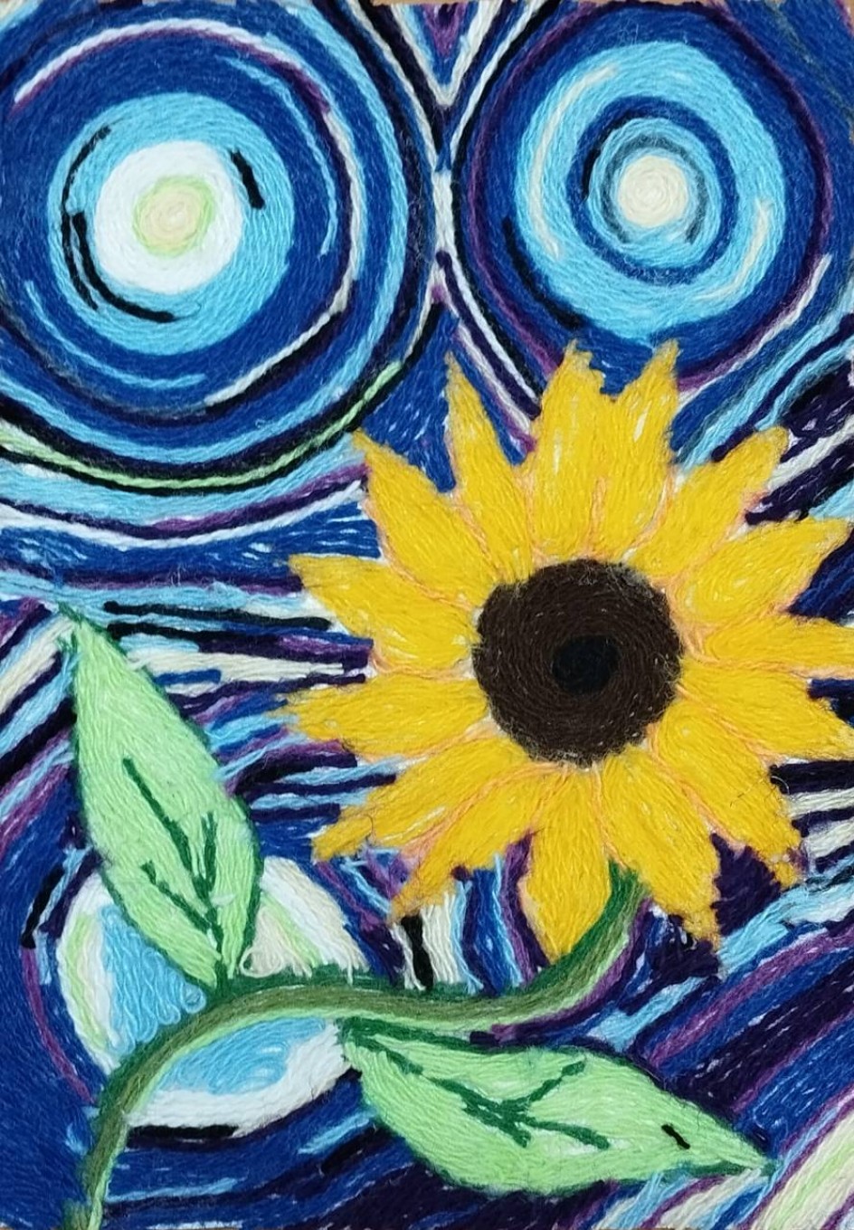 "Звëздная ночь сквозь лепестки подсолнуха"