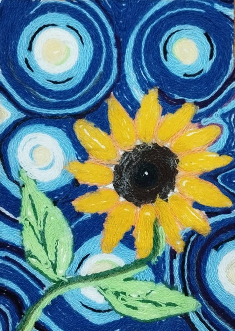 "Подсолнух под звëздным небом Ван Гога"
