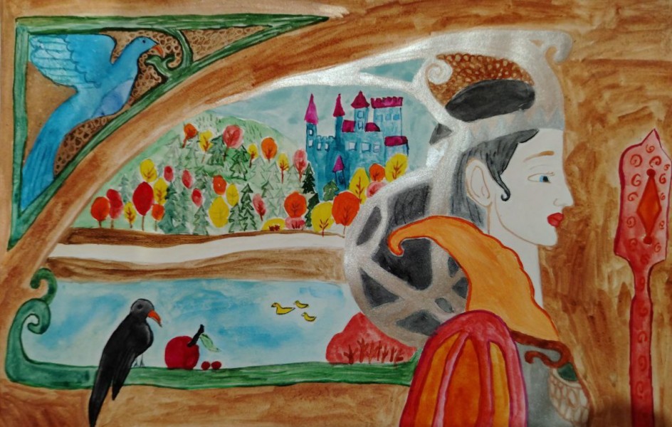 Злая царица-мачеха вопрошает зеркало