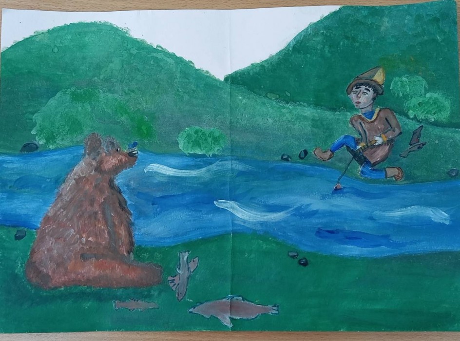 "На рыбалке. Поделишься?"