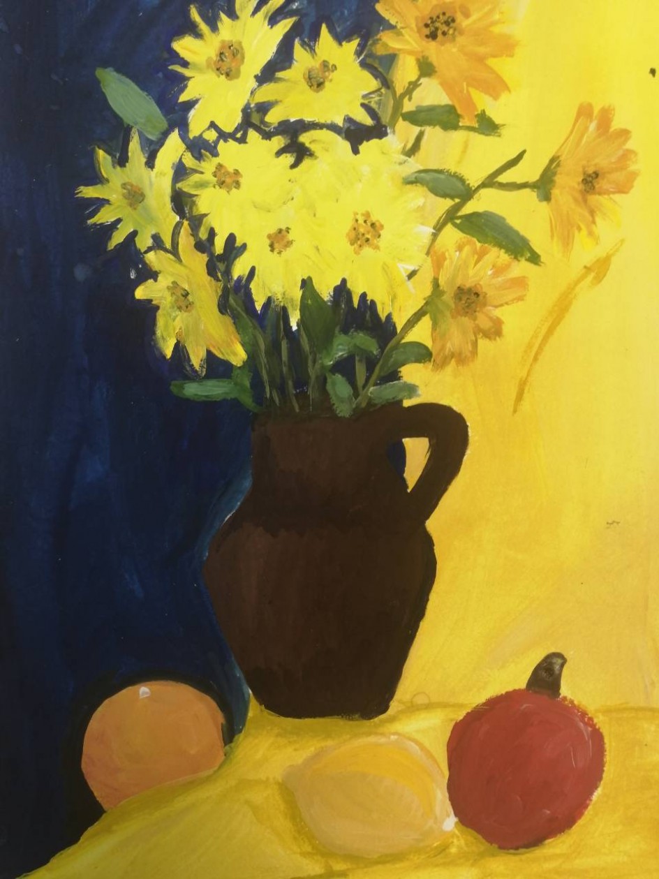 "Осенний натюрморт с цветами"