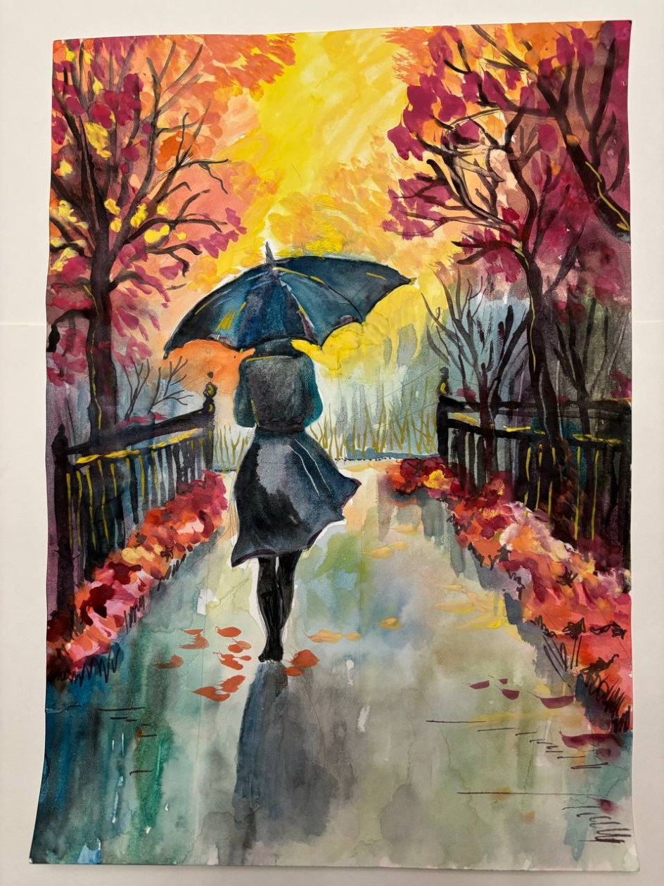 Осенняя прогулка под зонтиком