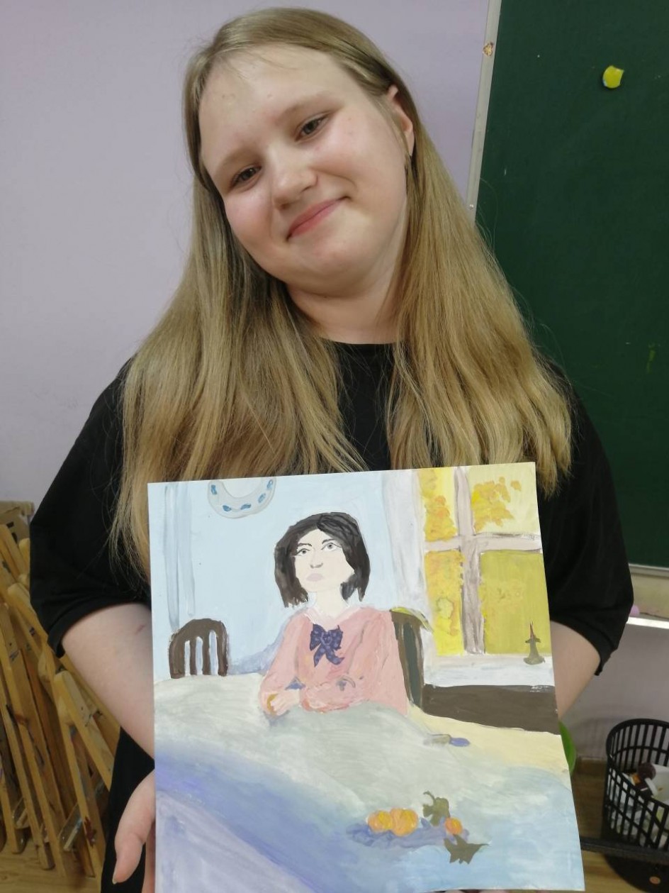 "Девочка с персиками" (копия)