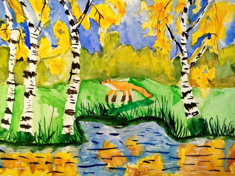 "В осеннем березовом лесу"