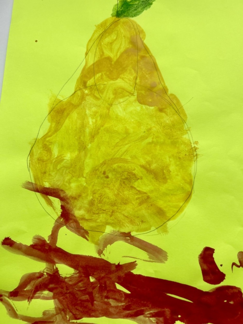 "Сочная груша на скатерти"