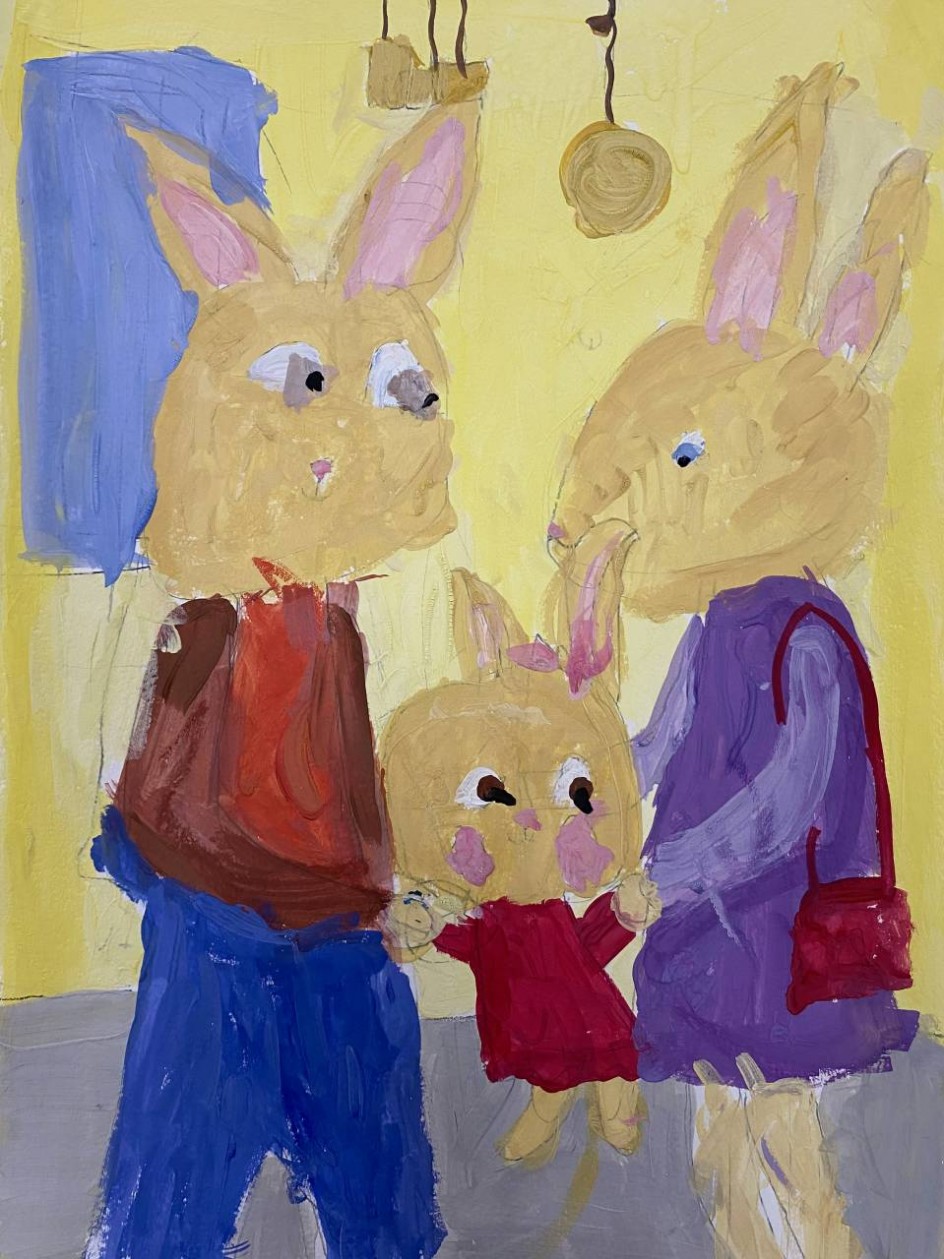 Семья зайчат