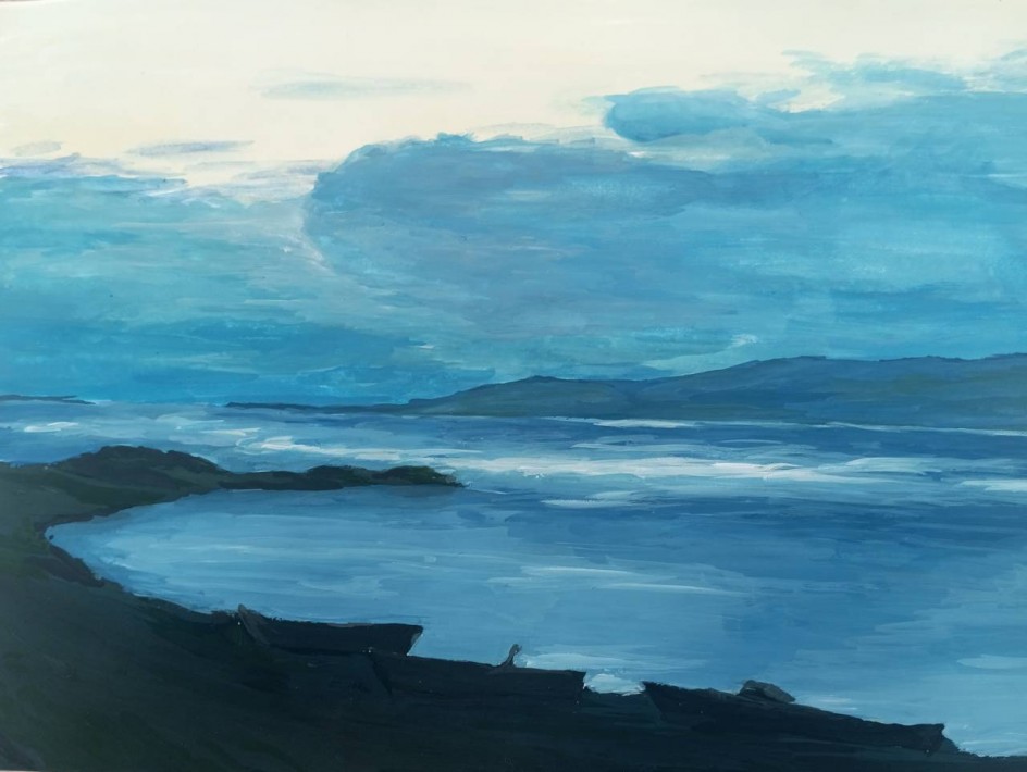 Копия картины Исаака Левитана "Вечер на Волге"