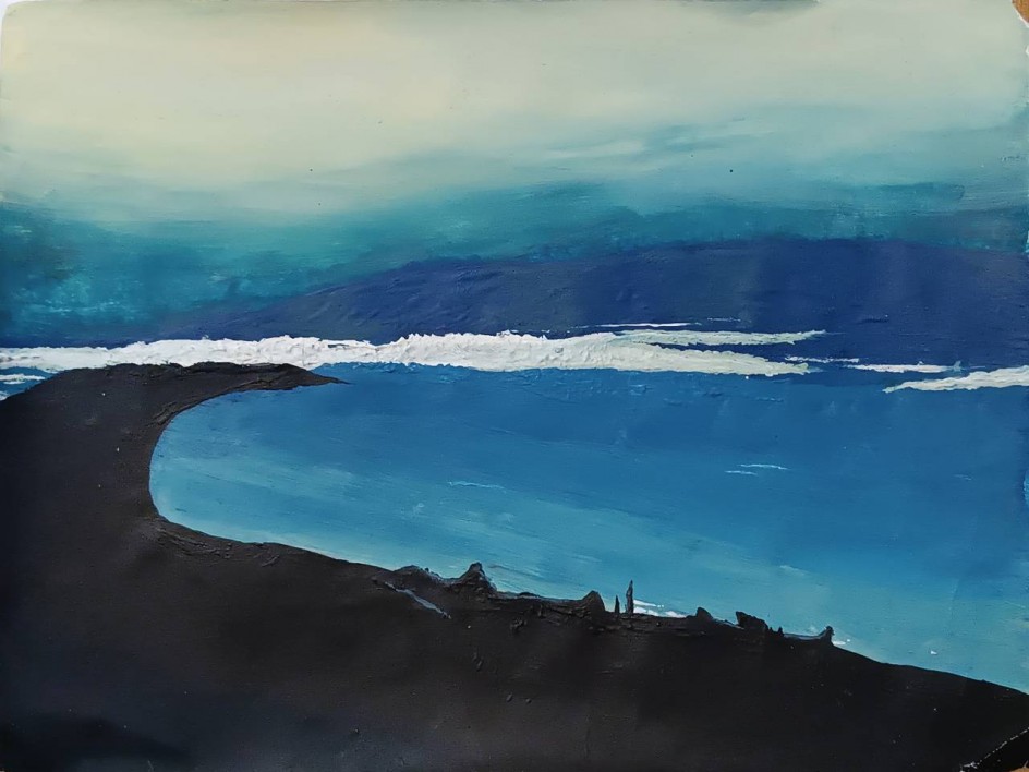 Копия картины Исаака Левитана "Вечер на Волге"