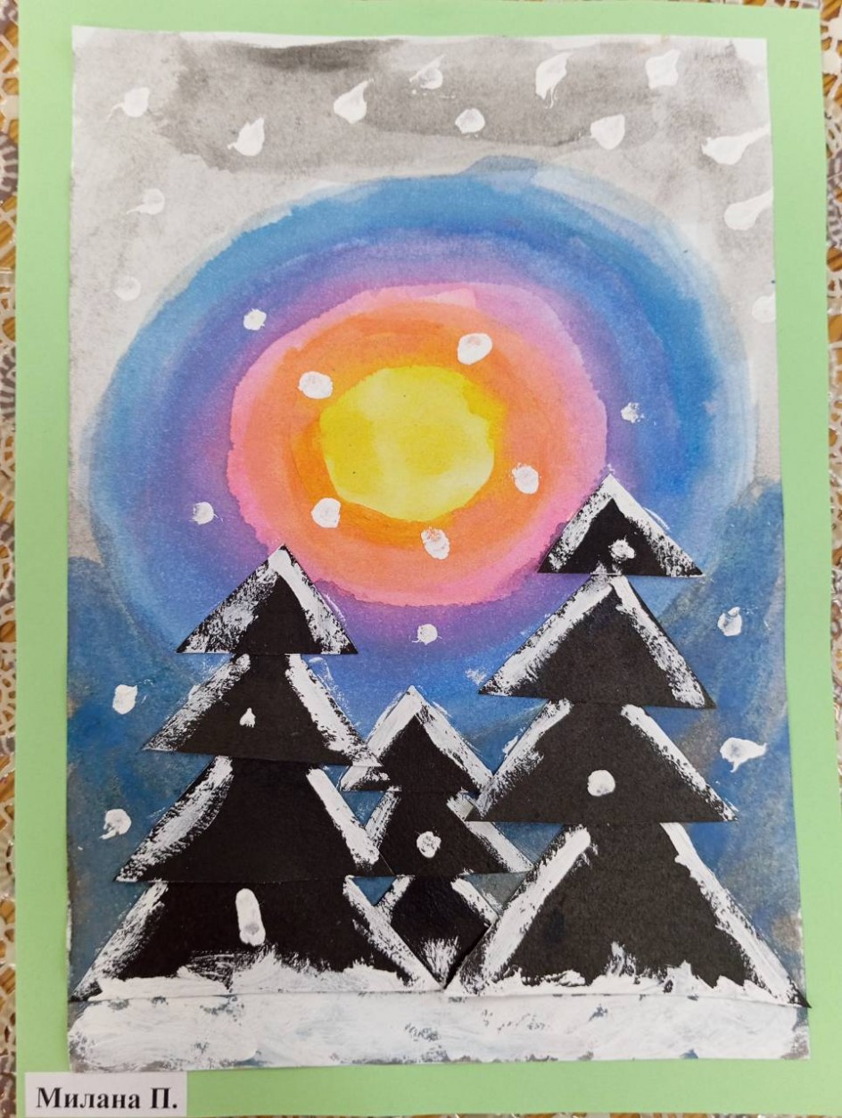 Ночь в зимнем лесу